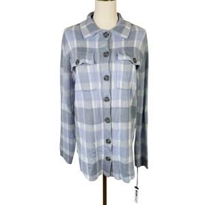 William Rast Button Up Shacket Plaid Shirt US Women's S New